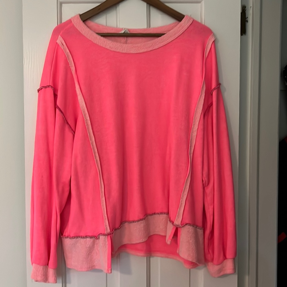 Pink sweater/cover-up no rips or stains lightly worn